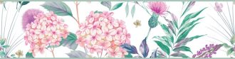 Cenefa decorativa floral |Flor grande pétalos rosas-Floral
