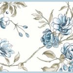 Cenefa decorativa floral |Ramas borde azul