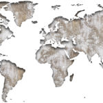 Vinilo Mapa del Mundo en Madera Rasgada