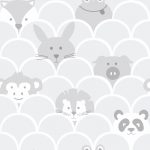 Papel Infantil con dibujos de animales en gris