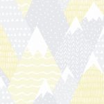 Papel Infantil con dibujos de montañas en amarillo