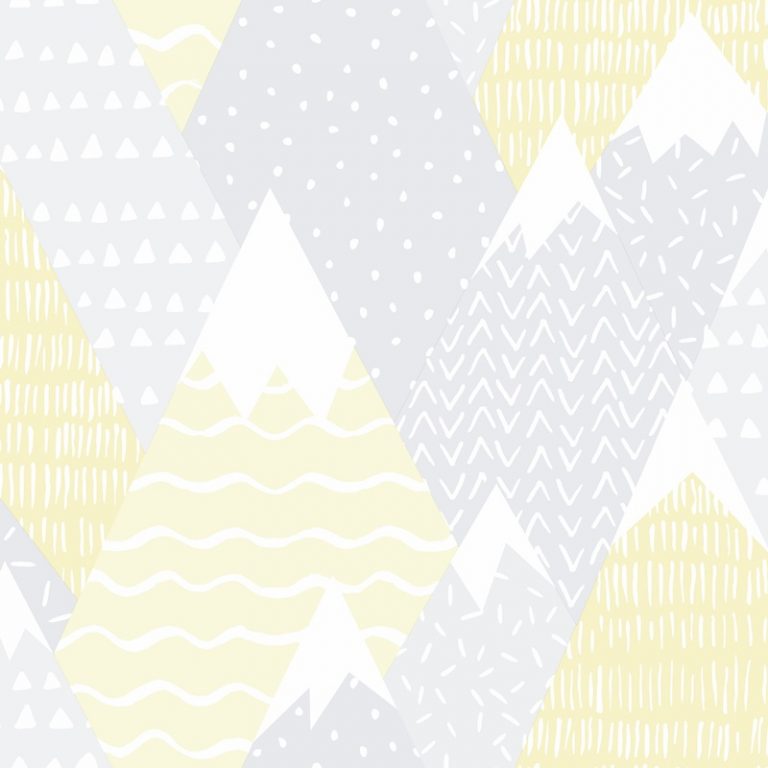 Papel Infantil con dibujos de montañas en amarillo-10