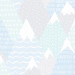 Papel Infantil con dibujos de montañas en azul
