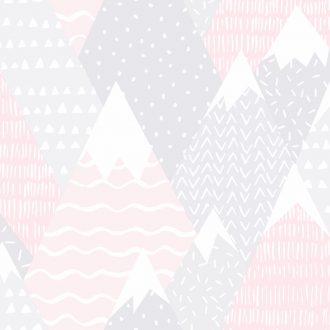 Papel Infantil con dibujos de montañas en rosa-10