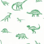 Papel Infantil con dinosaurios en tonos verdes