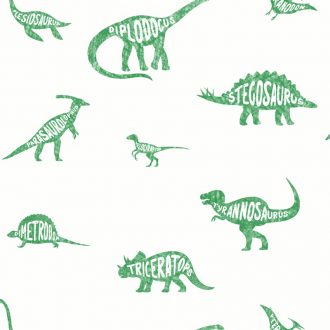 Papel Infantil con dinosaurios en tonos verdes-10