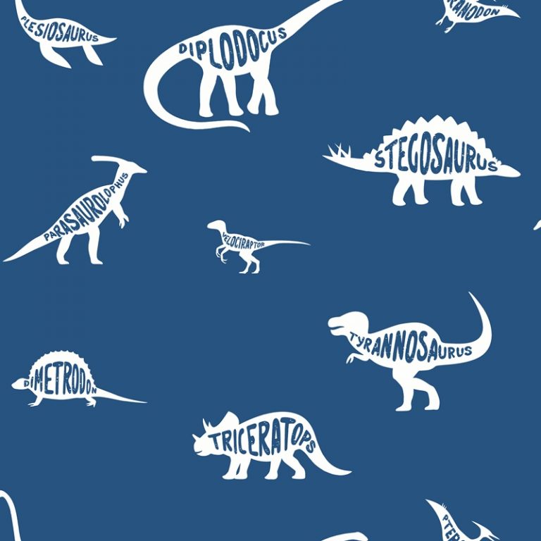 Papel Infantil con dinosaurios y fondo azul-10
