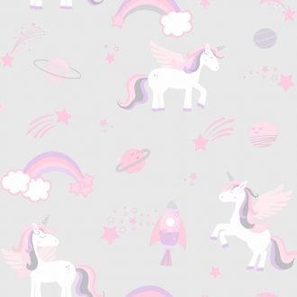 Papel Infantil con unicornios en fondo rosa-10