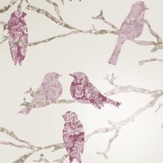 Papel Pintado Aves Rosa-10