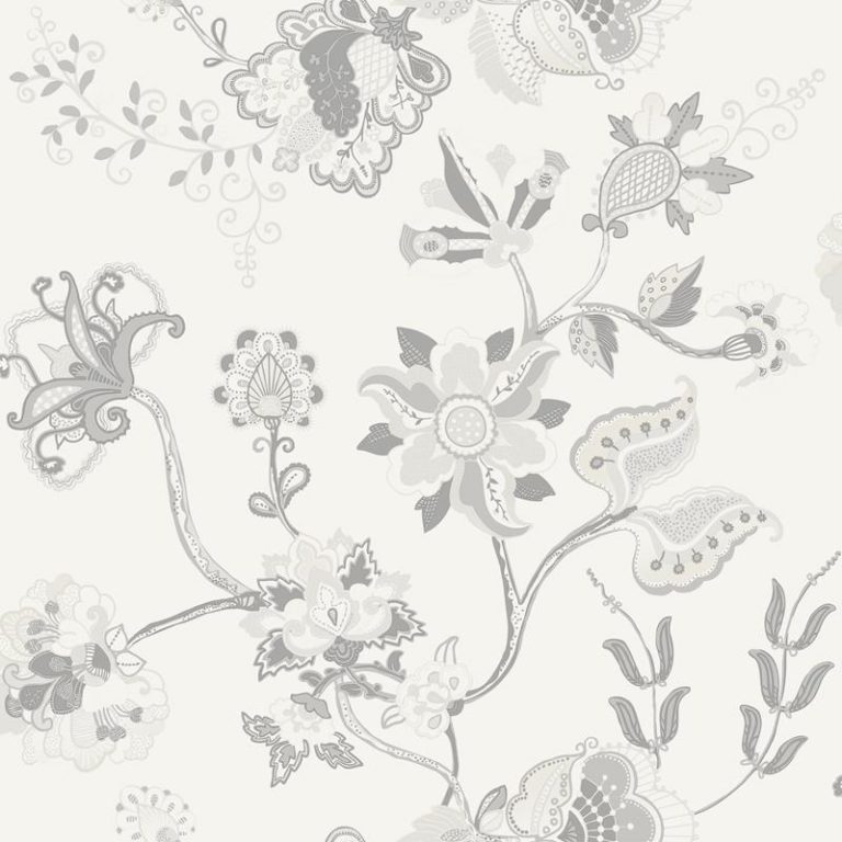 Papel Pintado adorno floral gris-10