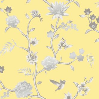 Papel Pintado floral amarillo-10