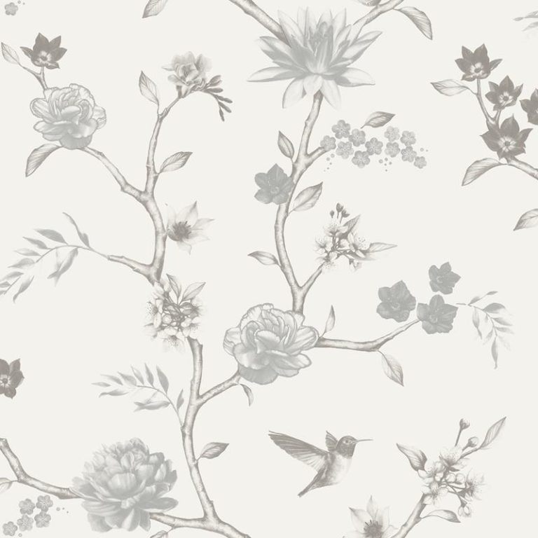 Papel Pintado floral gris-10