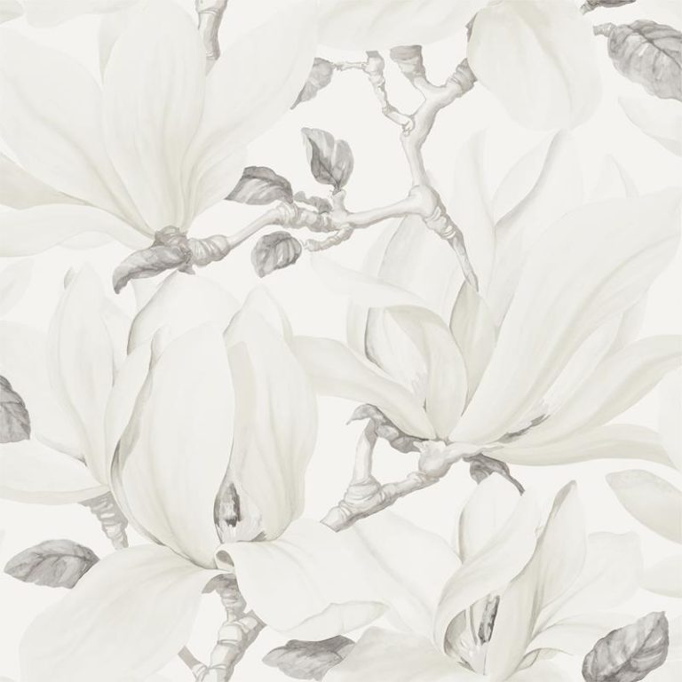Papel Pintado floral gris claro-10