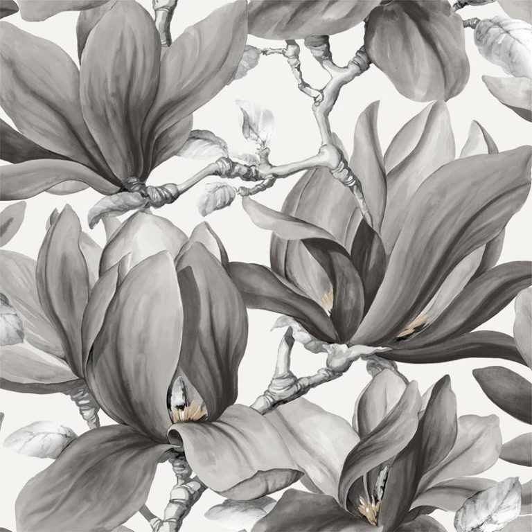 Papel Pintado floral negro claro-10