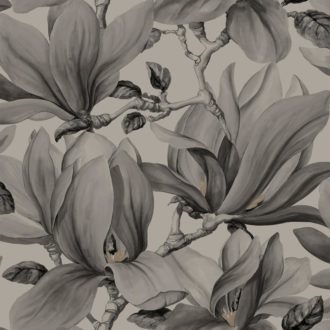 Papel Pintado floral negro oscuro-10