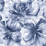 Papel Pintado flores Azules