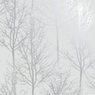 Ambadecor | Vinilos | Fotomurales | Papel pintado blanco y plata ramas-