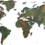 Vinilo Mapa del Mundo verde cobre