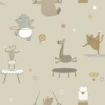 Papel Pintado Animal Gymnastics Beige