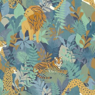 Papel Pintado Animal Kingdom Blue | Ambadecor | vinilos decorativos