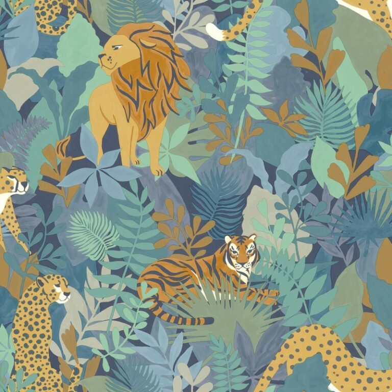 Papel Pintado Animal Kingdom Blue | Ambadecor | vinilos decorativos