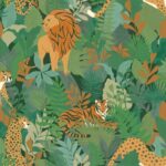 Papel Pintado Animal Kingdom Green