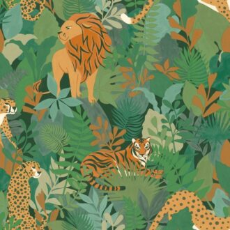 Papel Pintado Animal Kingdom Green | Ambadecor | vinilos decorativos