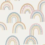 Papel Pintado Boho Rainbow Orange-Pink-Blue