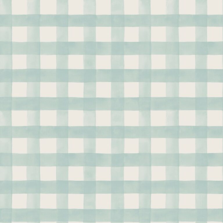 Papel Pintado Watercolour Gingham Soft Teal | Ambadecor | vinilos decorativos